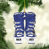 AOVL Custom Ski Ornament Skiing Christmas Ornaments Ski Christmas Tree Ornaments Ski Christmas Ornament Skier Ornaments for Christmas Tree 2024 Skiing Ornament (OSK1)